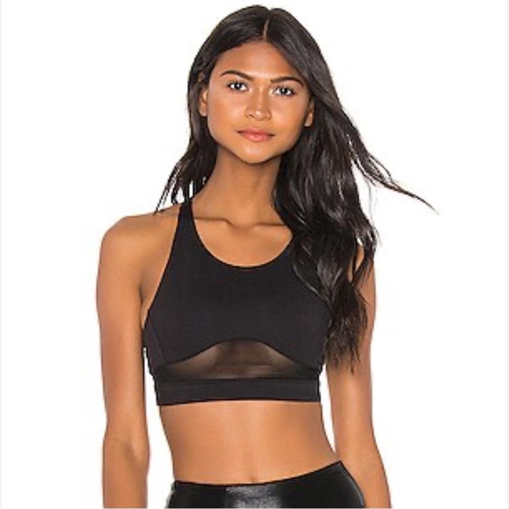 ALO Yoga Black Mesh Sports Bra